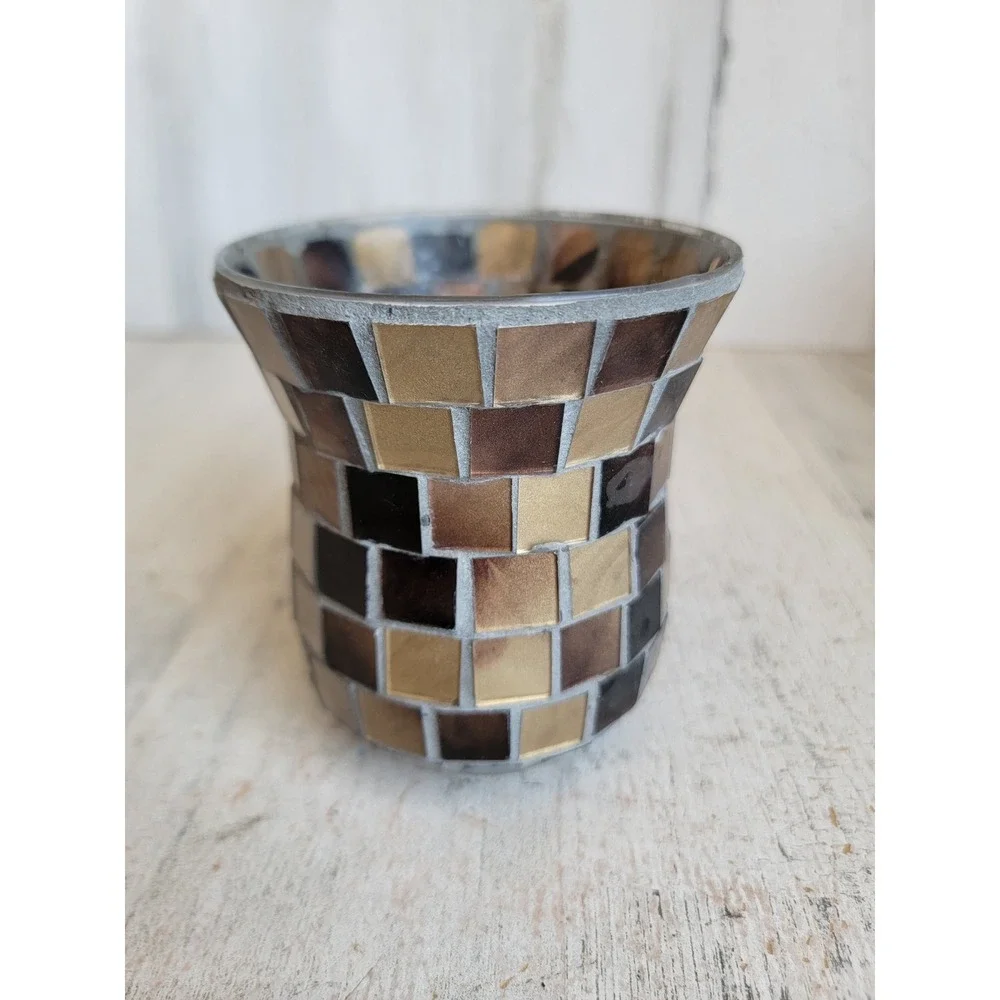 Stained glass brown elite holder vintage Unique Home decor Xmas